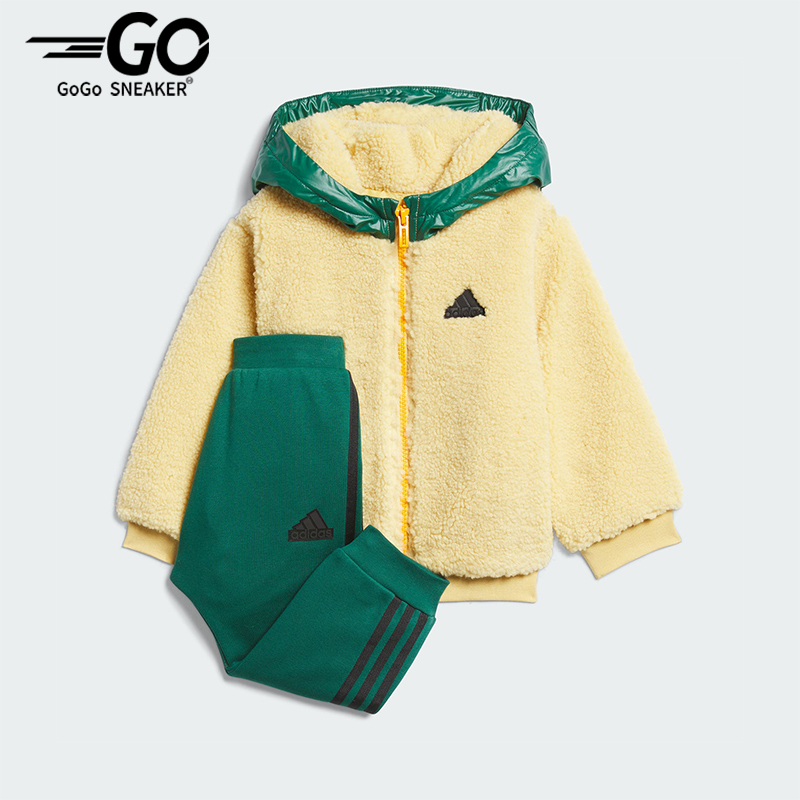 阿迪达斯婴童仿羊羔绒长袖套装