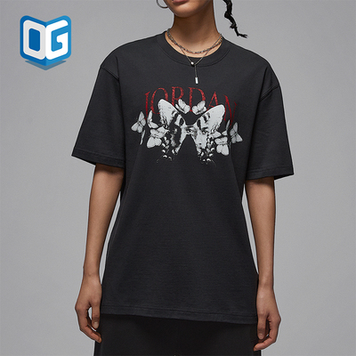 Nike/耐克正品JORDAN女士印花宽松透气经典圆领短袖T恤IB7032-045