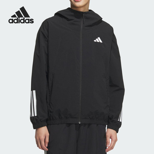 Adidas/阿迪达斯官方正品新款男士梭织透气连帽夹克外套KC3926
