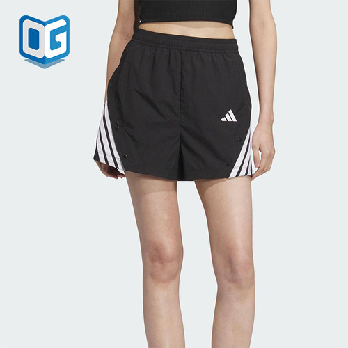 Adidas/阿迪达斯正品2025夏季女士梭织经典运动宽松短裤KE5852