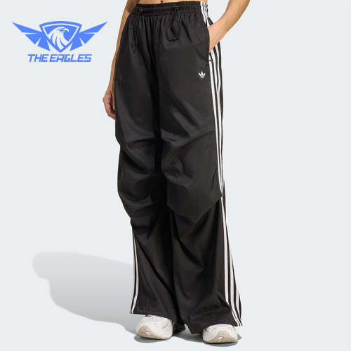 Adidas/阿迪达斯正品三叶草女士透气宽松运动褶皱休闲长裤KE9790