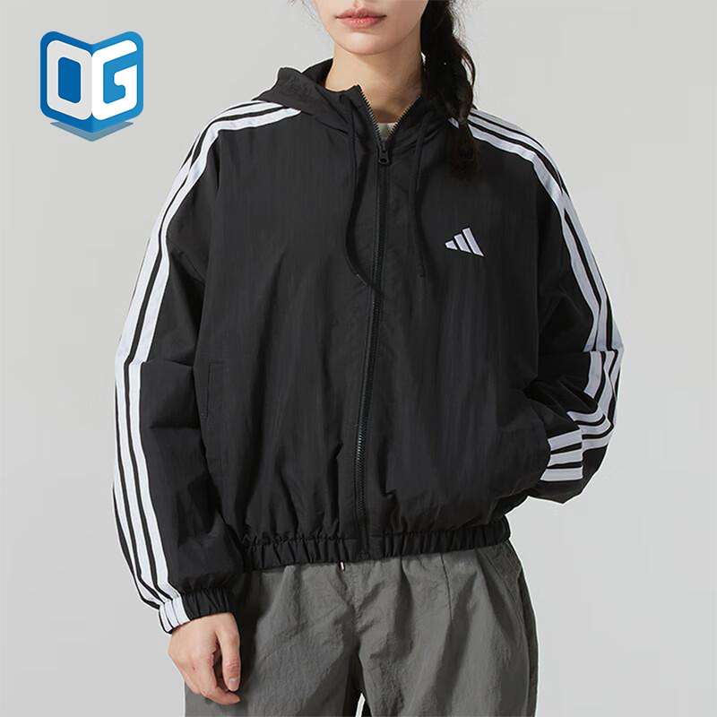 Adidas/阿迪达斯正品TH MH WV JKT女士经典梭织短款外套JZ2162