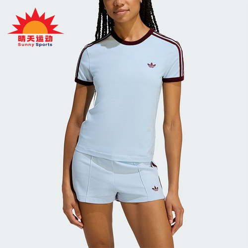 Adidas/阿迪达斯正品三叶草女士圆领经典修身透气运动短袖KD3684