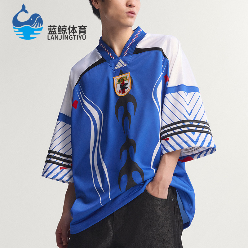 Adidas/阿迪达斯正品夏季男士运动足球针织V领球衣短袖T恤KD5984
