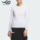 女士高尔夫运动圆领长袖 新款 T恤JF4598 阿迪达斯正品 Adidas