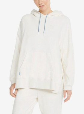 Puma/彪马正品女子纯色袋鼠口袋抽绳连帽长袖卫衣533421-65