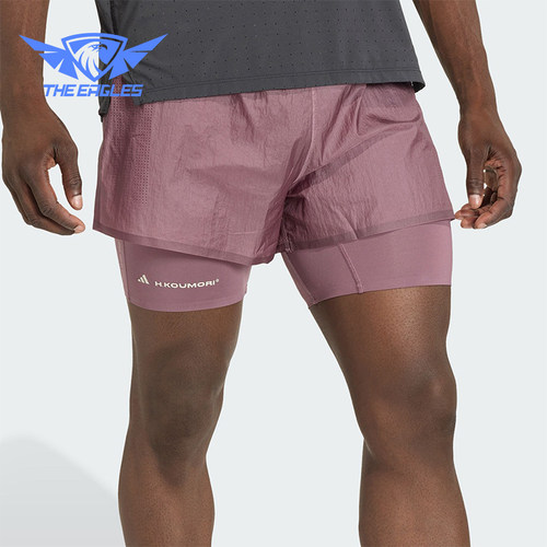 Adidas/阿迪达斯正品夏季男士时尚跑步二合一简约训练短裤KB8431
