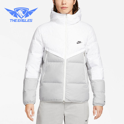 Nike/耐克正品冬季男士运动拼接连帽时尚保暖羽绒服DV1132-100