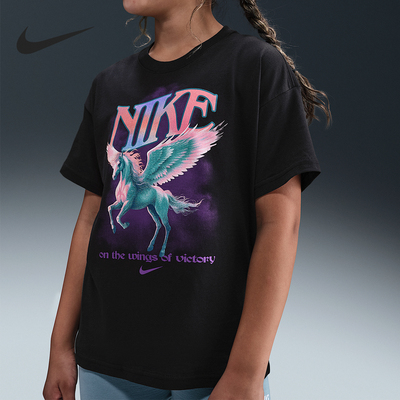 Nike/耐克正品Sportswear大童印花图案时尚短袖HV5725-010