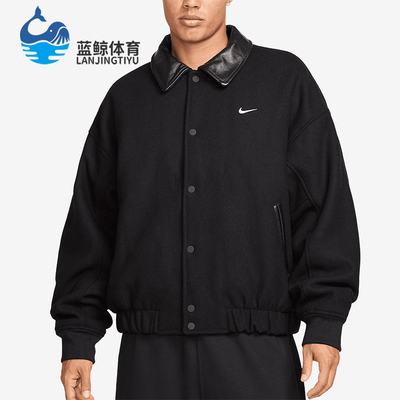 耐克男士运动翻领棉服夹克