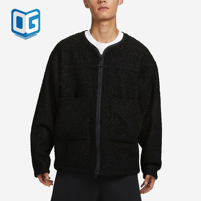 Nike/耐克正品秋冬款女士经典休闲保暖羊羔绒拉链外套FB7411-010