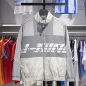 撞色字母印花宽松休闲外套AJDT405 李宁正品 运动潮流系列男女款