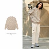 满印圆领毛衣线衫 中国李宁正品 运动休闲时尚 男女同款 AMBS123 新款