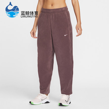 Nike/耐克正品2025冬季款女士休闲中腰摇粒绒刺绣长裤HV3708-502