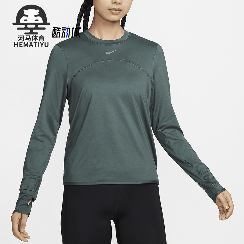 耐克女士圆领宽松透气休闲长袖
