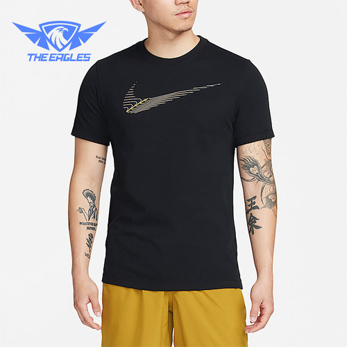 Nike/耐克正品2025男士耐穿圆领套头透气运动健身短袖FJ2465-010