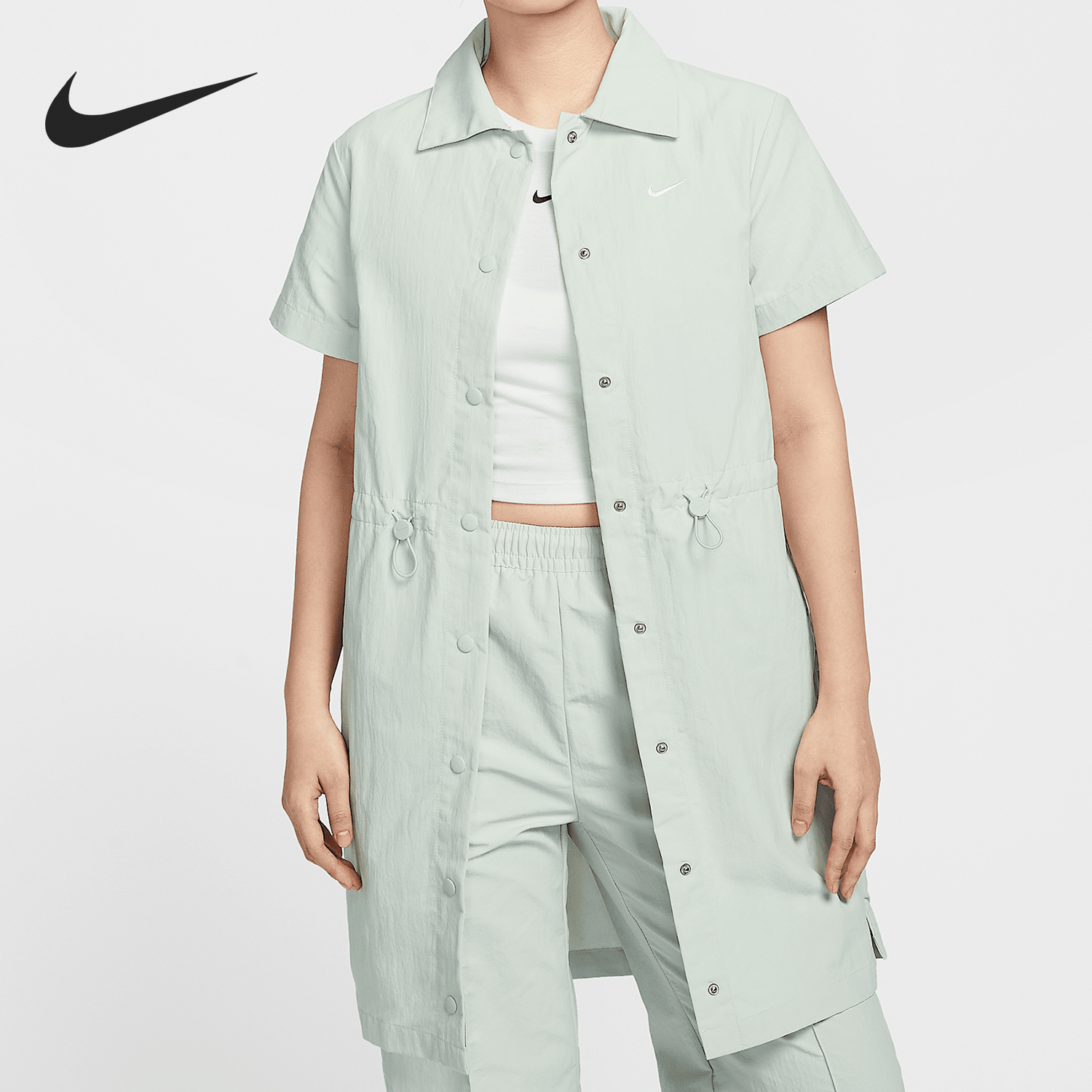 Nike/耐克官方正品2025女士拒水防晒短袖两穿连衣裙HJ1145-034