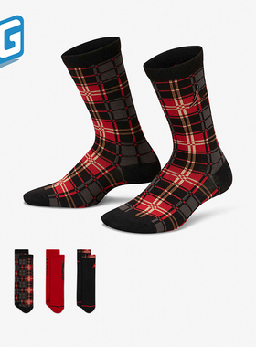 Nike/耐克正品JORDAN儿童针织透气经典运动袜三双装FB9365-010