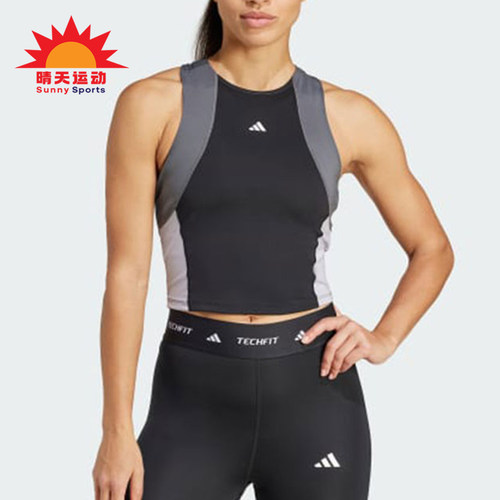 Adidas/阿迪达斯正品TECHFIT女士圆领运动训练经典无袖T恤IK7916