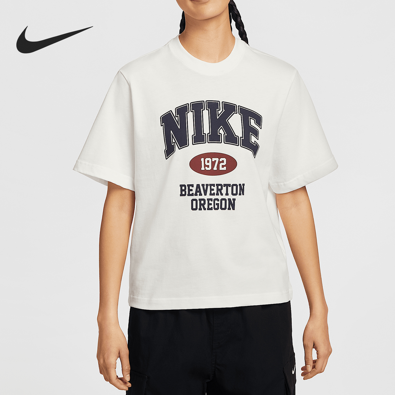 Nike/耐克官方正品夏季新款女士印花休闲圆领短袖T恤IH0825-133