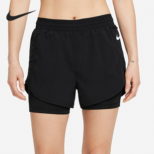耐克官方正品 新款 Nike 夏季 010 女士透气二合一运动短裤 CZ9575