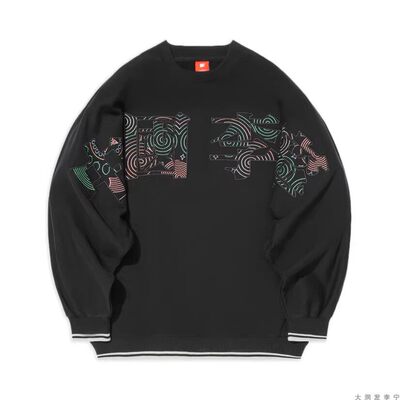 中国李宁正品春音乐节男女同款刺绣宽松国潮套头大字卫衣AWDS222