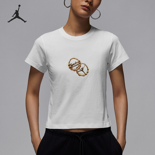 Nike/耐克正品JORDAN女士日常透气短款休闲短袖IH2386-100