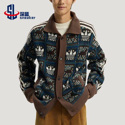 Adidas/阿迪达斯正品三叶草男女运动复古针织毛衣开衫外套KT0715