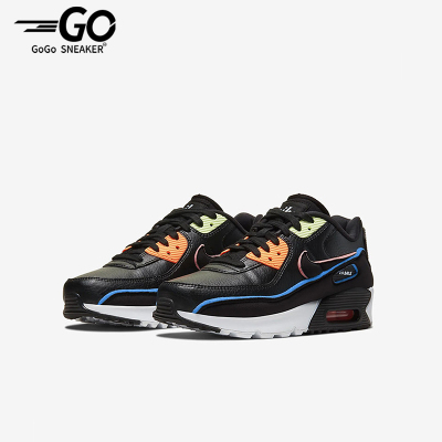 Nike/耐克正品AirMax90SE新款儿童黑色鞋经典跑步鞋CK4068-01