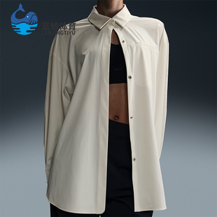 Nike/耐克正品Dri-FIT女士运动宽松翻领简约长袖衬衫HM8385-133