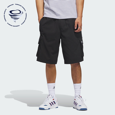 Adidas/阿迪达斯正品三叶草男士透气滑板风工装运动短裤KE1027