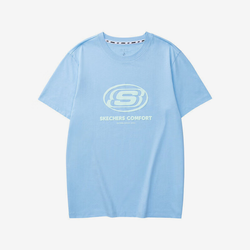 Skechers/斯凯奇正品2024新款男女时尚休闲宽松透气运动短袖