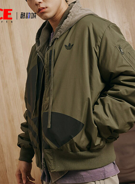 Adidas/阿迪达斯正品三叶草男女复古宽松休闲夹克外套JL8381