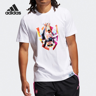 篮球印花短袖 Adidas ABSTRACT男士 DON T恤GH6719 阿迪达斯正品