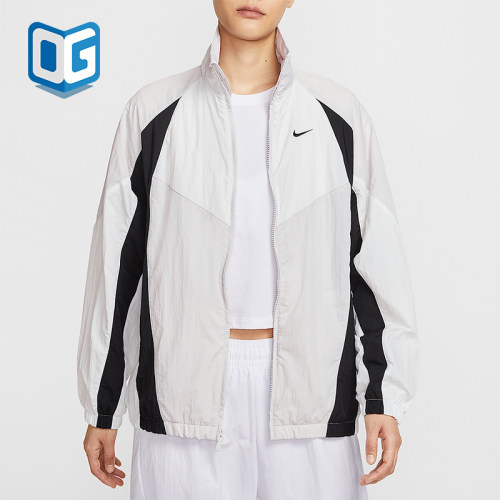 Nike/耐克正品2025女士梭织宽松休闲拼接透气立领外套HV4030-078