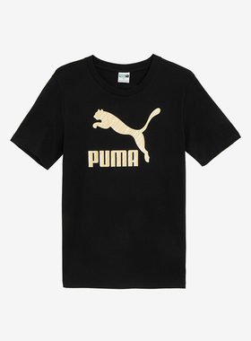 Puma/彪马正品2024新款男女款运动休闲圆领短袖T恤625824-01