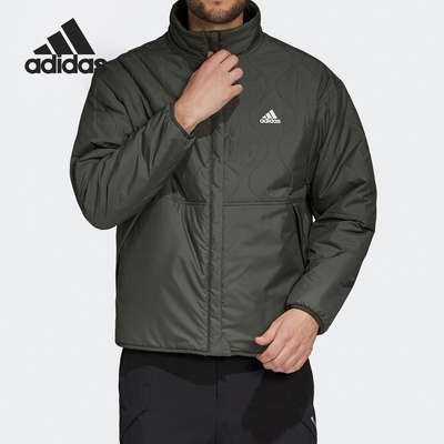 Adidas/阿迪达斯正品男子运动休闲防风保暖两面穿立领棉服 GF0052