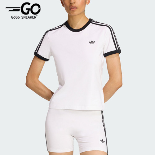 Adidas/阿迪达斯正品三叶草女士圆领经典套头透气修身短袖KD3683