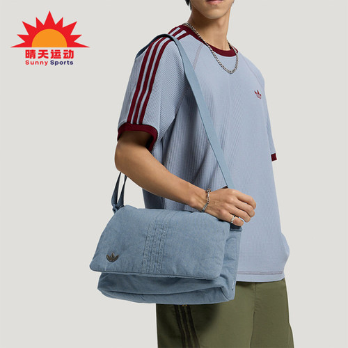 Adidas/阿迪达斯正品三叶草男女牛仔休闲运动斜挎包LD6378
