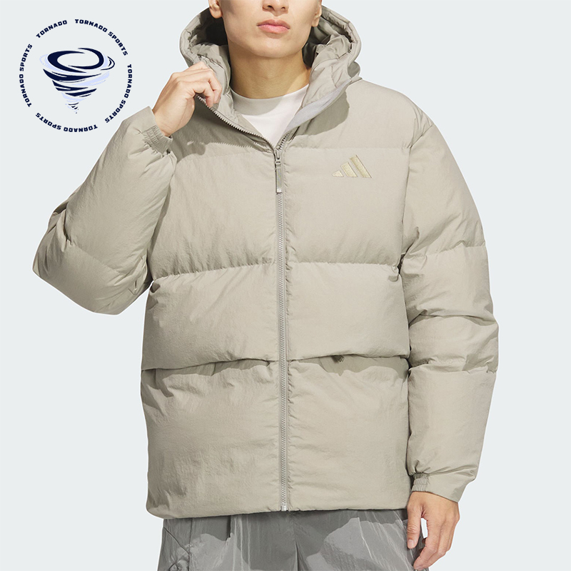 阿迪达斯连帽男士羽绒服