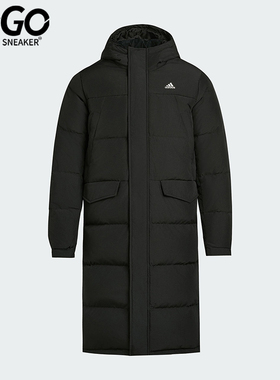 Adidas/阿迪达斯正品冬季男女连帽保暖长款运动休闲羽绒服KF6748