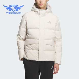 Adidas LINEAR男女运动日常保暖连帽羽绒服KQ5523 阿迪达斯正品