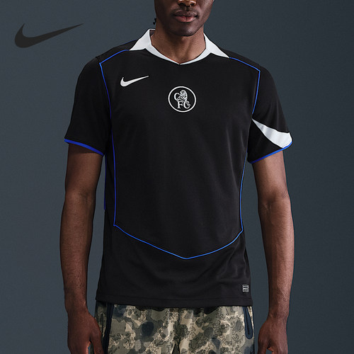 Nike/耐克正品2025男士V领套头透气耐穿足球短袖HM3202-011