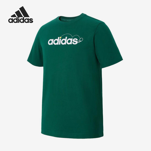 Adidas/阿迪达斯正品2025男士日常圆领套头印花透气短袖KE6193