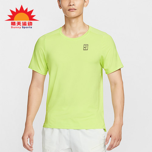 Nike/耐克正品Dri-FIT男士透气网球修身圆领运动短袖FZ6911-736