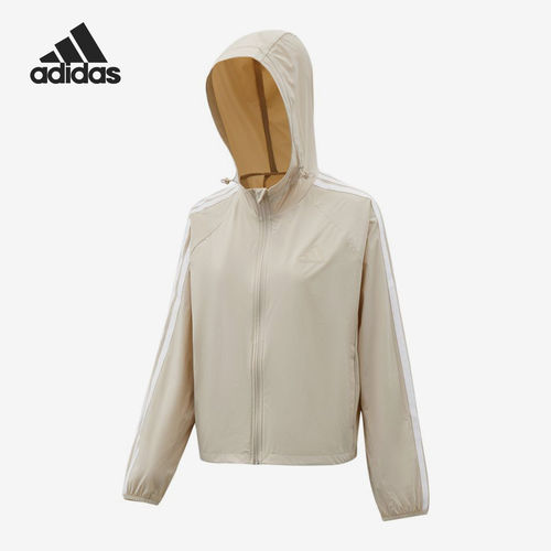 Adidas/阿迪达斯官方正品新款女米白色轻盈防风夹克外套KX2760