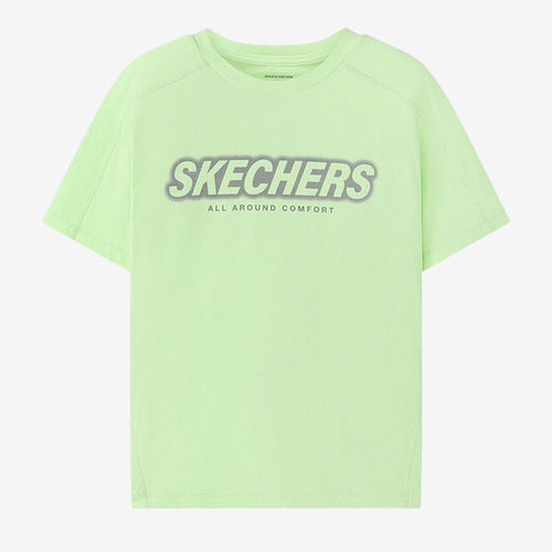 Skechers斯凯奇正品儿童款简约圆领常规版型T恤P326B002-004B