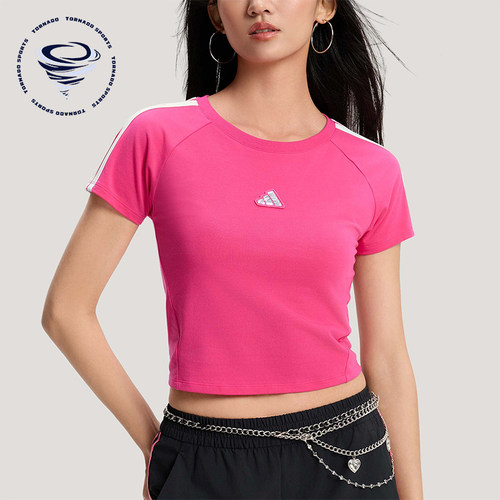 Adidas/阿迪达斯正品DANCE T-SHIRT女士修身短款短袖T恤KS0278