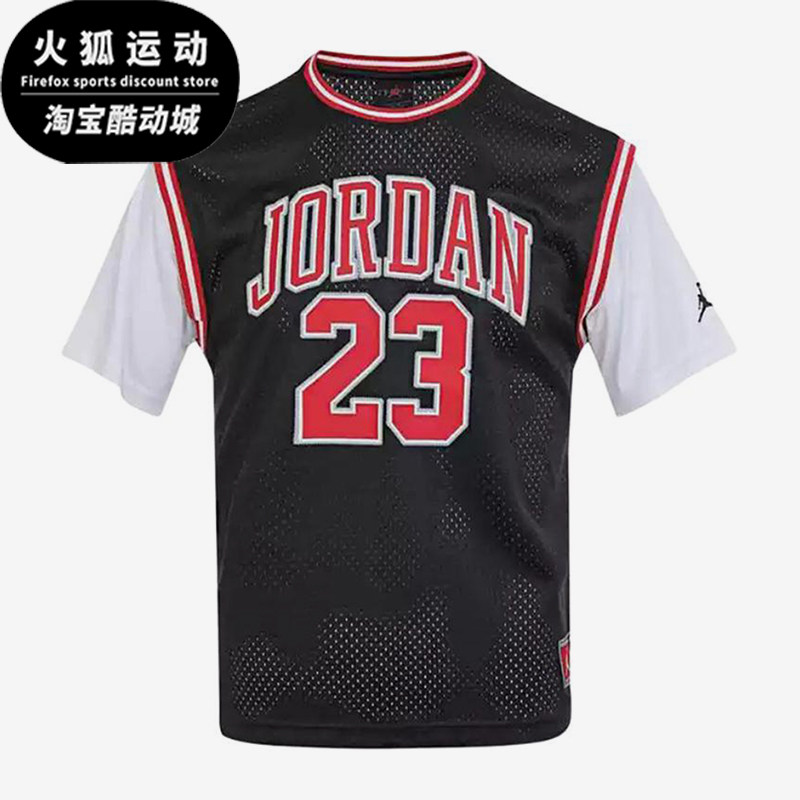 Nike/耐克正品JORDAN新款男黑白色休闲篮球经典短袖T恤HM4772-010
