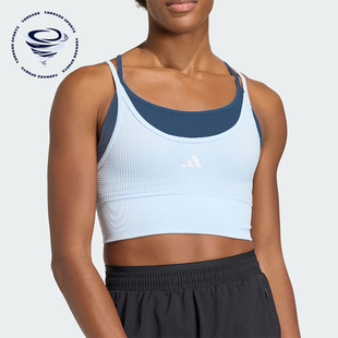 Adidas/阿迪达斯正品春季女士紧身中强度瑜伽假两件内衣KQ5239
